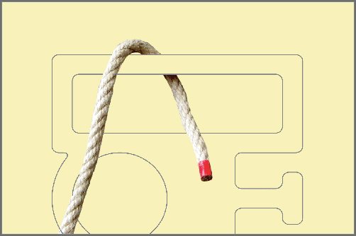 Seemannsknoten - Webleinstek / Anleitung Schritt 1: Sie benötigen eine stärkere Leine und eine Reling. Legen Sie das lose Ende über die Reling und schlagen Sie es um die Reling herum, so dass das Ende nach unten zeigt.